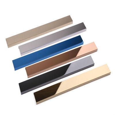 Rose Golden Stainless Steel L Form-Fliesen-Ordnungs-dekorative Metallwand-Fliesen-Ordnung