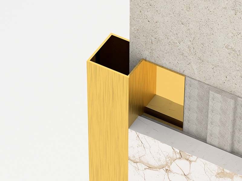 Gebürstete quadratische Form-Edelstahl-Fliese trimmen 0.6mm Finierstreifen draußen