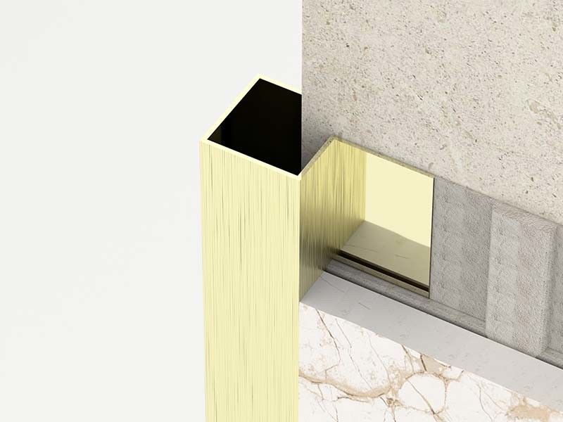 Gebürstete quadratische Form-Edelstahl-Fliese trimmen 0.6mm Finierstreifen draußen