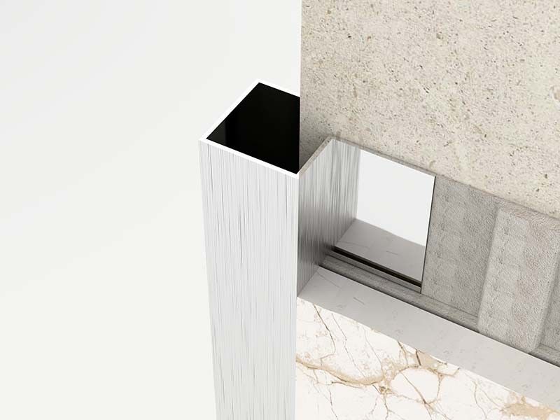 Gebürstete quadratische Form-Edelstahl-Fliese trimmen 0.6mm Finierstreifen draußen