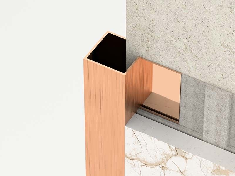 Gebürstete quadratische Form-Edelstahl-Fliese trimmen 0.6mm Finierstreifen draußen