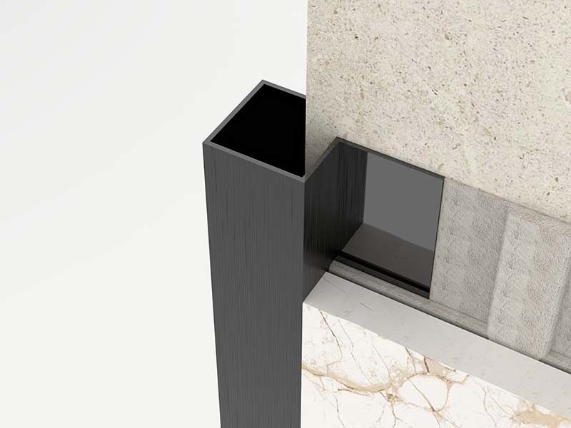 Gebürstete quadratische Form-Edelstahl-Fliese trimmen 0.6mm Finierstreifen draußen