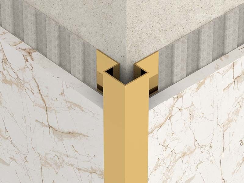 Edelstahl-Quadrant-Fliesen-Ordnung des strahlenden Golds 2.5m außerhalb des Winkels