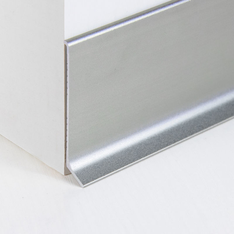 Gebürstete silberne Aluminiumfussleiste 60mm für Wand-Kantenschutz