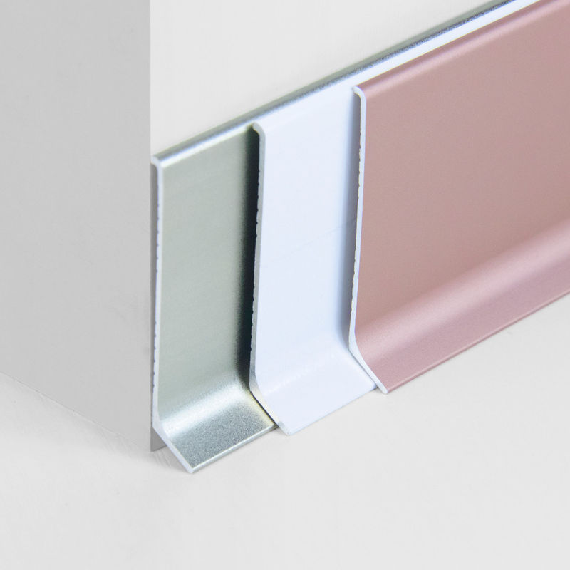 Gebürstete silberne Aluminiumfussleiste 60mm für Wand-Kantenschutz