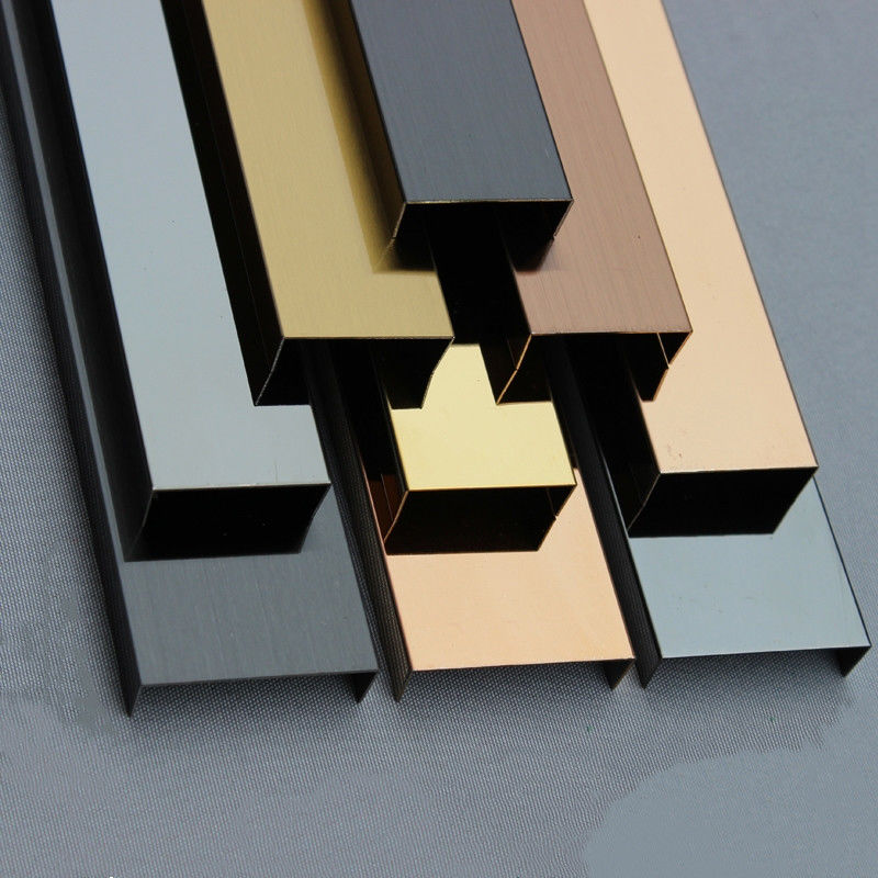Goldene Aluminiumbadezimmer-Fliesen-Rand-Ordnungs-Metallfliesen-Ordnungs-Streifen des u-Profilstäbe15mm