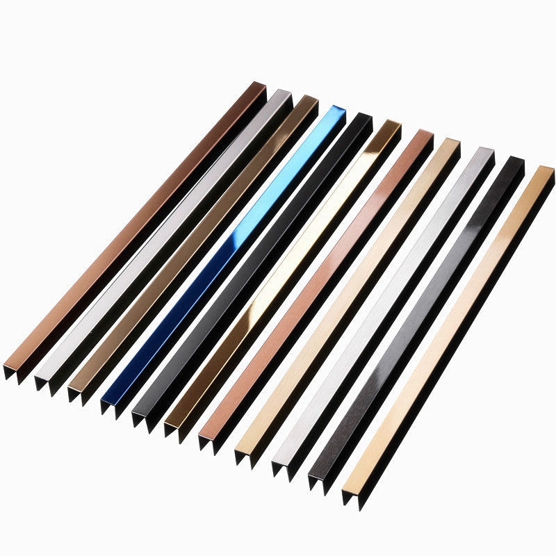 Rose Golden Stainless Steel L Form-Fliesen-Ordnungs-dekorative Metallwand-Fliesen-Ordnung